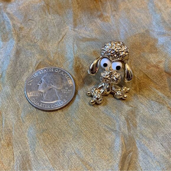 Vintage 1960s Gerry Dog Poodle Brooch Set - Two Pins - Picture 5 of 5